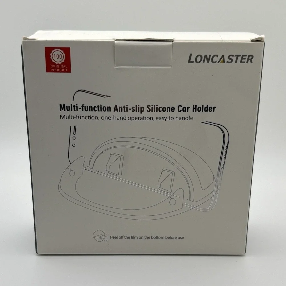 Loncaster Blue Silicone Anti-slip Washable Phone Holder Car Mount Charging Cable